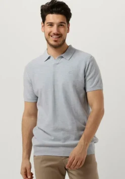 blauwe dstrezzed polo mercury s/s polo melange slub
