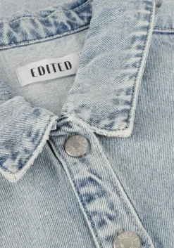 blauwe edited mini jurk asta denim dress