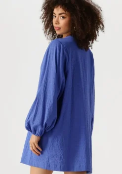 blauwe edited mini jurk frances dress