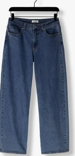 blauwe edited straight leg jeans kaya jeans