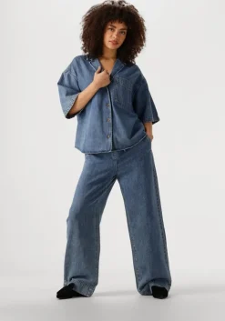 blauwe edited wide jeans mabel denim trousers