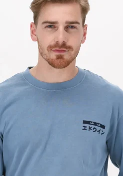 blauwe edwin polo / t-shirt hanadorobo v natural ts ls