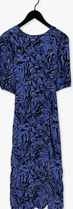 blauwe envii maxi jurk enruby ss midi dress aop 6696