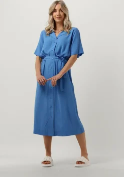 blauwe envii midi jurk enpinenut ss dress