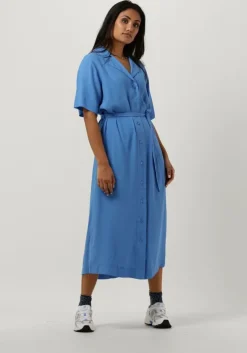 blauwe envii midi jurk enpinenut ss dress