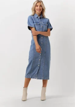 blauwe envii midi jurk enmass ss dress 6863