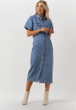 blauwe envii midi jurk enmass ss dress 6863