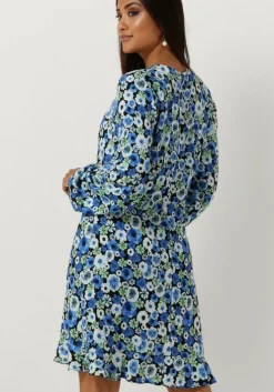 blauwe envii mini jurk ensherry ls dress aop 7014