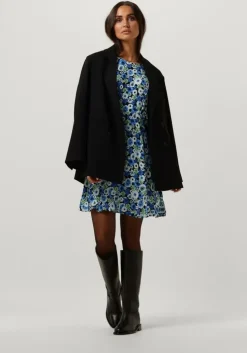 blauwe envii mini jurk ensherry ls dress aop 7014