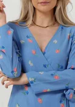 blauwe envii mini jurk enlime ls vn dress