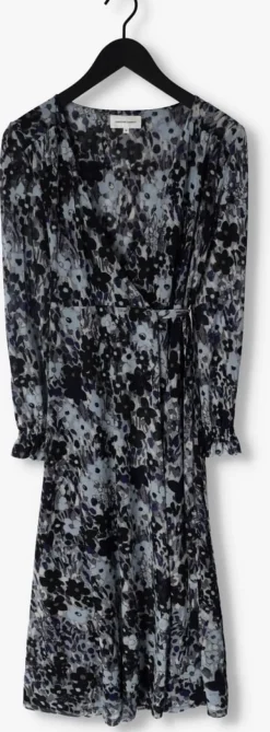 blauwe fabienne chapot midi jurk natasja mesh dress