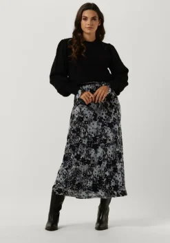 blauwe fabienne chapot midi jurk natasja mesh dress