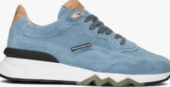 blauwe floris van bommel lage sneakers sfm-10136 de zager