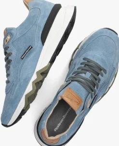 blauwe floris van bommel lage sneakers sfm-10136 de zager