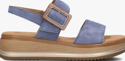 blauwe gabor platte sandalen 744