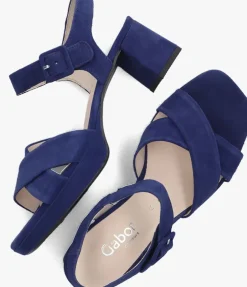 blauwe gabor sandalen met hak 953