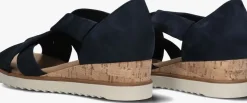 blauwe gabor sandalen met hak 782