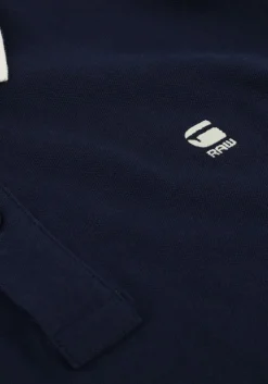 blauwe g-star raw polo dunda slim stripe polo s/s
