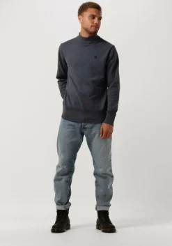 blauwe g-star raw trui premium core mock knit