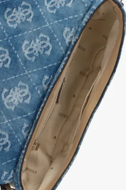 blauwe guess schoudertas cerelia flap shoulder bag