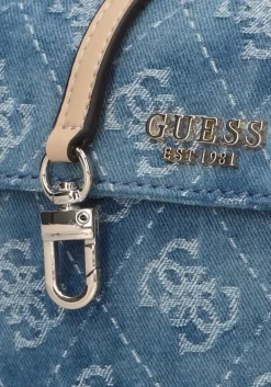 blauwe guess schoudertas cerelia flap shoulder bag