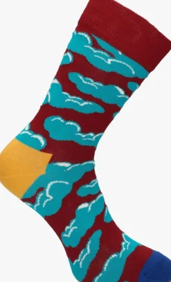 blauwe happy socks sokken under the clouds