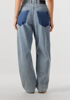 blauwe haute l'amitié wide jeans flip waist pocket tall jeans