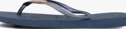 blauwe havaianas teenslippers square glitter