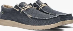 blauwe heydude instappers wally braided