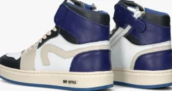 blauwe hip hoge sneakers h1765