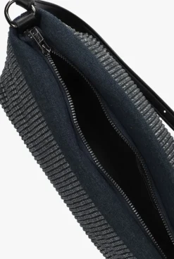 blauwe hvisk schoudertas gil denim embellished
