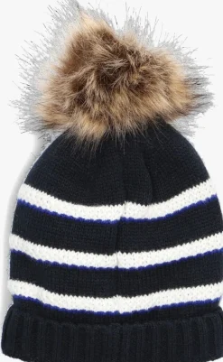 blauwe ikks muts set tricot