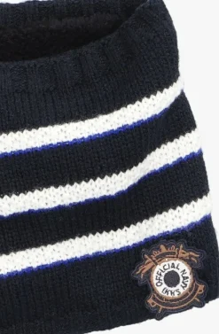 blauwe ikks muts set tricot