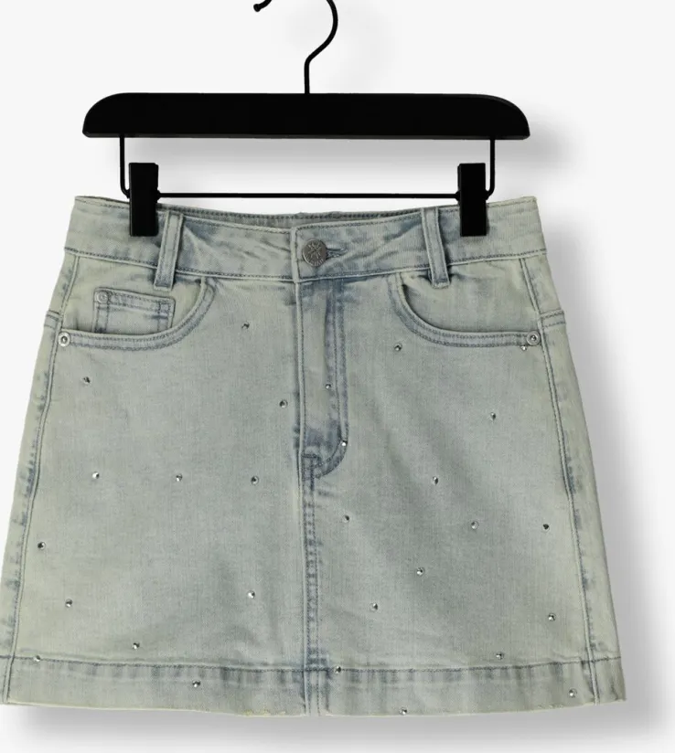 blauwe indian blue jeans minirok denim skirt studs