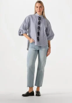 blauwe jansen amsterdam blouses lois blouse csb 798 bowstraps 3/4 sleeve wide fit