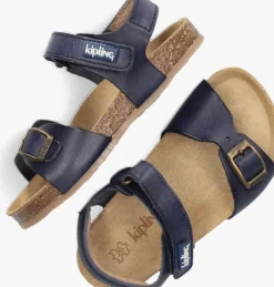 blauwe kipling platte sandalen fabio