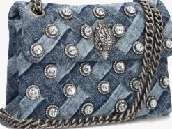 blauwe kurt geiger london schoudertas crystals mini kensington