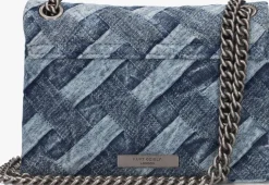 blauwe kurt geiger london schoudertas crystals mini kensington