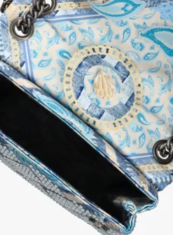 blauwe kurt geiger london schoudertas mini kensington