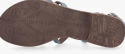 blauwe lazamani platte sandalen 75.888
