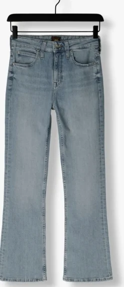 blauwe lee flared jeans breese boot flashes of light
