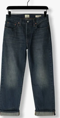 blauwe levi's straight leg jeans 501 90's educate in arts selvedge