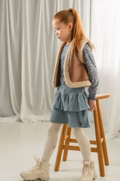 blauwe like flo minirok hila velvet skirt