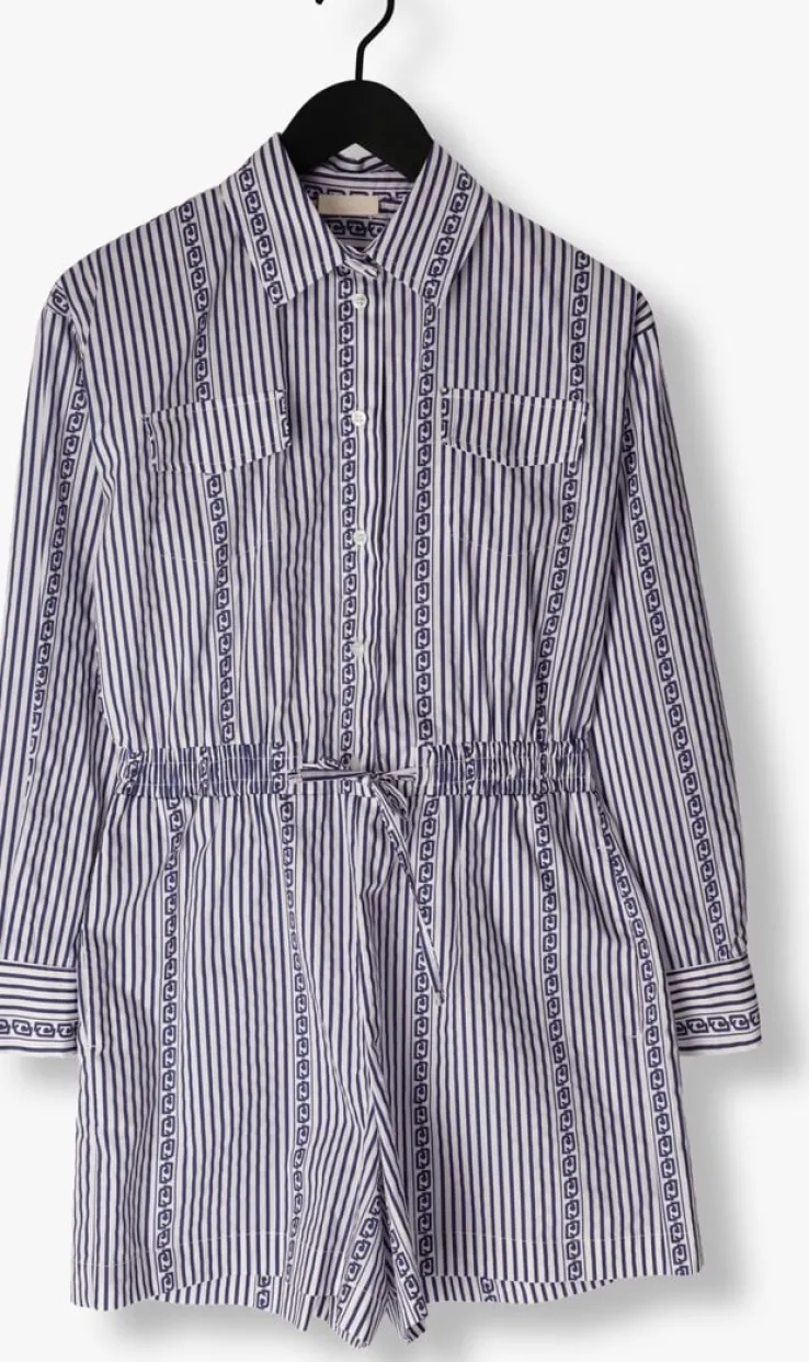 blauwe liu jo playsuits popeline stampa tp dress