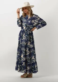 blauwe lollys laundry maxi jurk neell maxi dress ls