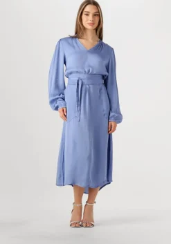 blauwe lollys laundry midi jurk parisll midi dress ls