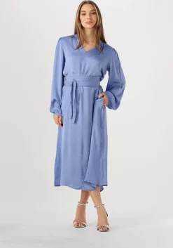 blauwe lollys laundry midi jurk parisll midi dress ls