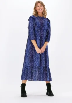 blauwe lollys laundry midi jurk cana dress