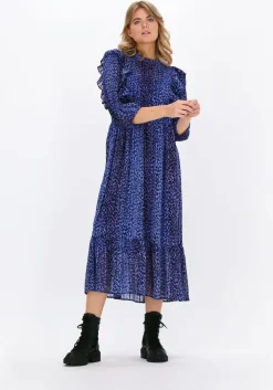 blauwe lollys laundry midi jurk cana dress