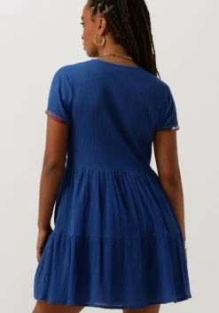 blauwe louizon mini jurk ontop